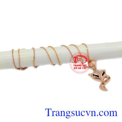 Bộ dây chuyền hồ ly vàng 10k tinh tế, bảo hành 6 tháng.