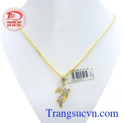 Bộ dây chuyền mặt dây cá heo trẻ trung, thời trang, tinh tế giao hàng trên toàn quốc.  Loại
