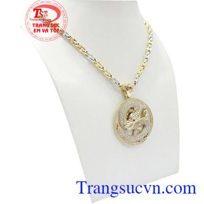 Bộ dây chuyền rồng vàng 10k, bảo hành 6 tháng, giao hàng nhanh trên toàn quốc. Bộ dây chuyền rồng vàng 10k