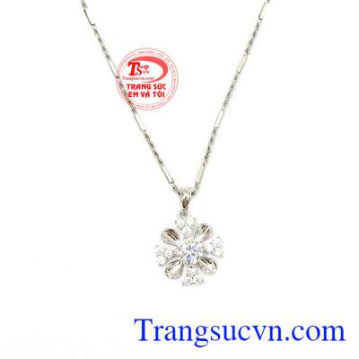 Bộ dây chuyền vàng trắng 10k, bảo hành 6 tháng, giao hàng nhanh trên toàn quốc