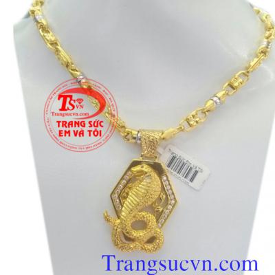 Bộ Mặt dây chuyền tuổi Rắn-Tỵ bằng vàng 10k to và đẹp dành cho nam
