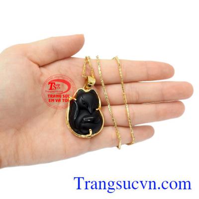 Bộ mặt dây hồ ly bọc vàng đẹp.