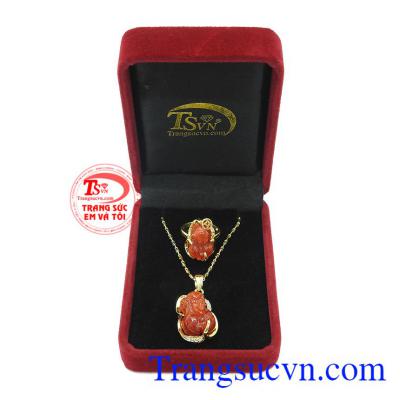 Bộ trang sức tỳ hưu 14k may mắn