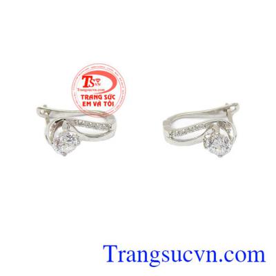 Bông tai chữ D 18k