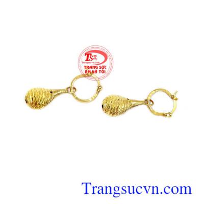 Hoa tai vàng tây dành cho nữ kiểu tinh tế,đeo hoa tai hợp thời trang