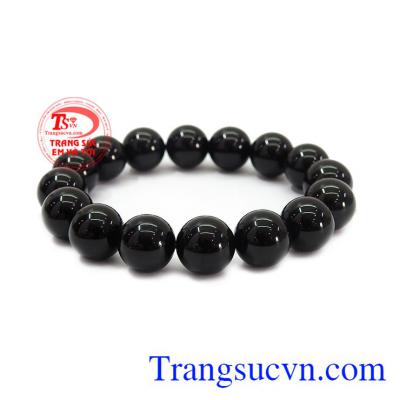 Chuỗi tay thạch anh đen 12 ly đẹp được kết hợp từ các hạt dạng tròn đơn giản và sang trọng.