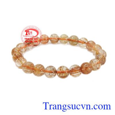 Chuỗi tay thạch anh tóc 8 ly may mắn dành cho người mệnh kim và thổ.