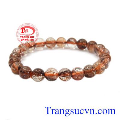 Chuỗi tay thạch anh tóc 8 ly tài lộc thích hợp cho cả nam và nữ.