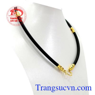 dây cao su bọc vàng đeo cổ cùng mặt dây vàng, mặt tỳ hưu, mặt phật, mặt ngọc, mặt đá quý