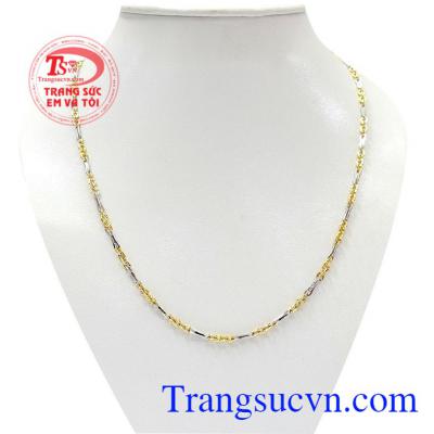 Dây chuyền Italy 3 màu may mắn được chế tác từ vàng 18k chất lượng cao