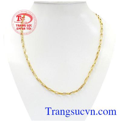 Dây chuyền vàng mắt chữ nhật được chế tác từ vàng 10k