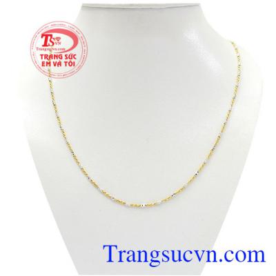 Dây vàng trắng vàng màu đeo sáng hợp thời trang và sản phẩm dây chuyền vàng cho phái đẹp chất lượng vàng đảm bảo Uy tín