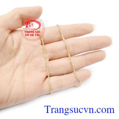 Dây vàng trắng vàng màu chất lượng vàng đảm bảo, Uy tín,dây chuyền nữ vàng,bền đẹp,sáng lấp lánh,dây chuyền nữ hợp thời trang