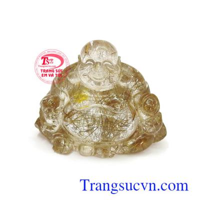 Mặt Di Lặc thạch anh tóc thiên nhiên sang trọng đẳng cấp