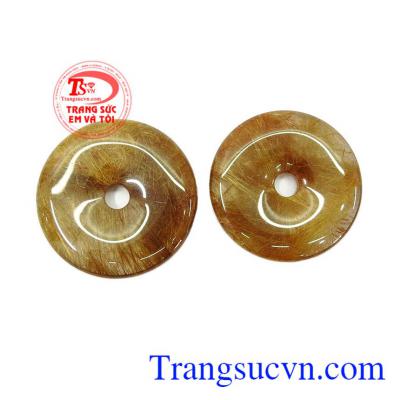 Đồng xu thạch anh tóc may mắn