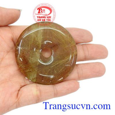 Đồng xu thạch anh tóc tài lộc