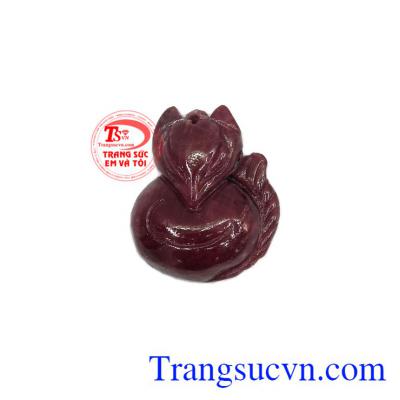 Hồ ly Ruby đôi lứa được chạm khắc từ đá Ruby thiên nhiên chất lượng cao có kiểm định