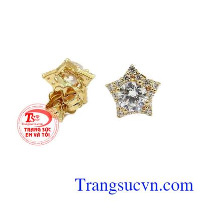 Hoa tai ngôi sao Hàn Quốc với thiết kế độc đáo được gắn đá đẹp, hài hòa