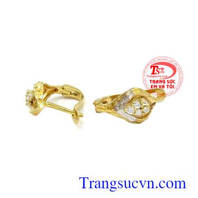 Hoa tai vàng 10k thời trang tôn lên vẻ dẹp phái nữ