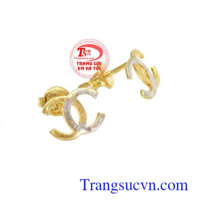 Hoa tai vàng hàng hiệu là sản phẩm vàng tây 10, bảo hành 6 tháng, có giấy kiệm định vàng