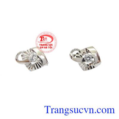 Hoa tai vàng trắng 18k đẹp