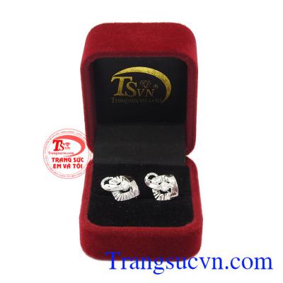 Hoa tai vàng trắng 18k đẹp