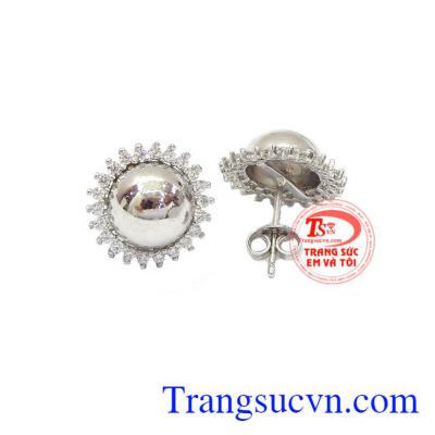 Hoa tai Ý 18k sáng bóng, bảo hành 12 tháng, giao hàng nhanh trên toàn quốc