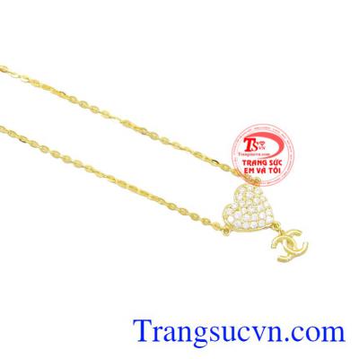 Lắc chân trái tim vàng 10k đẹp làm tôn lên vẻ hiện đại, sang trọng cho phái nữ.