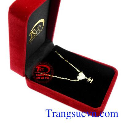 Lắc chân trái tim vàng 10k đẹp, bảo hành 6 tháng.
