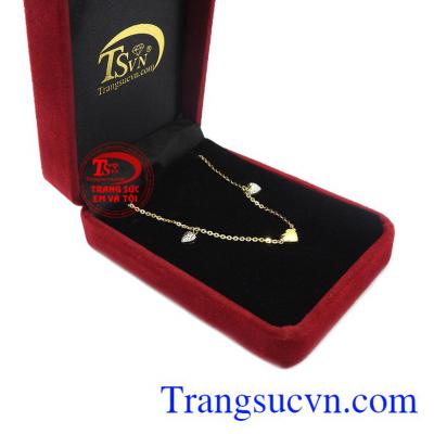 Lắc chân trái tim vàng 10k, bảo hành 6 tháng.