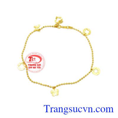 Lắc chân vàng 10k đẹp là sản phẩm được chế tác tinh tế, chất lượng.