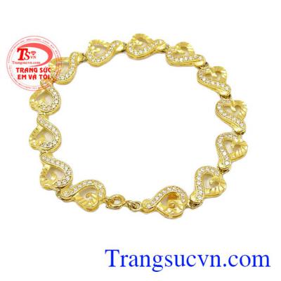 Lắc Tay Nữ Trái Tim Vàng