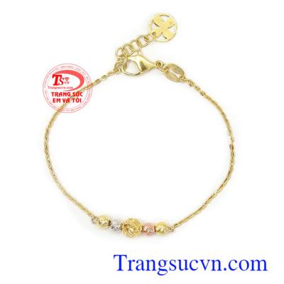 Lắc tay vàng tây 10k chế tác công nghệ Italy là món quà ý nghĩa dành tặng người bạn yêu thương Lắc tay vàng 10k sang trọng