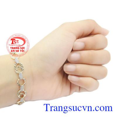 Lắc tay vàng nữ mắt kết
