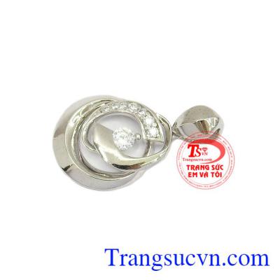 Mặt dây đá trắng vàng 10k, bảo hành 6 tháng, giao hàng nhanh trên toàn quốc