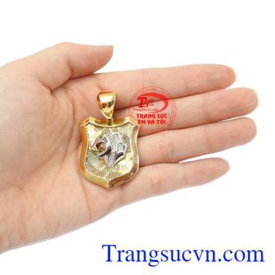 Mặt dây đầu báo vàng, bảo hành 6 tháng.