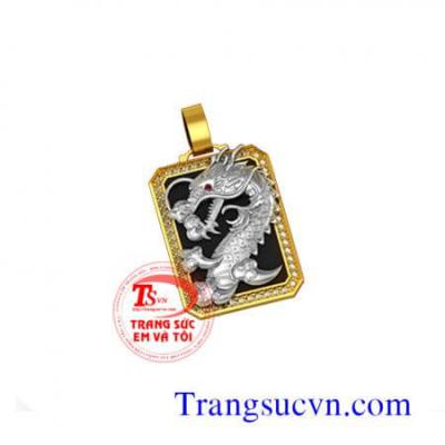 Mặt dây rồng trắng vàng 18k