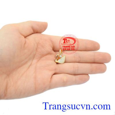 Mặt dây thiên nga vàng Korea đẹp, bảo hành 6 tháng.