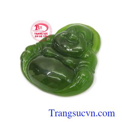 Mặt phật Di lặc ngọc bích thiên nhiên phù hợp làm mặt dây chuyền thời trang và phong thủy