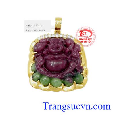 Mặt Di Lặc Ruby bọc vàng