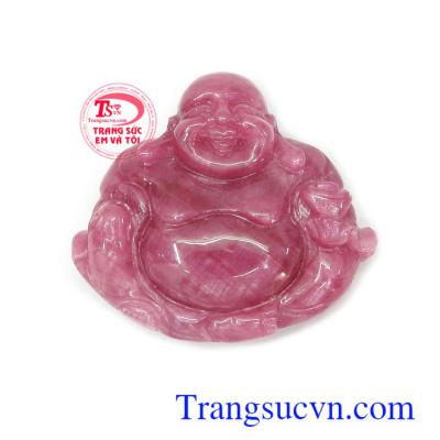 Mặt Di Lặc Ruby tài lộc chạm khắc đẹp, chất lượng ngọc đảm bảo