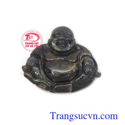 Mặt Di Lặc Sapphire may mắn chạm khắc tinh xảo, sấc nét, chất lượng đá đảm bảo