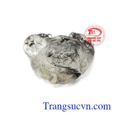 Mặt di lặc thạch anh tóc đen đẹp được chạm khắc tinh tế và sang trọng