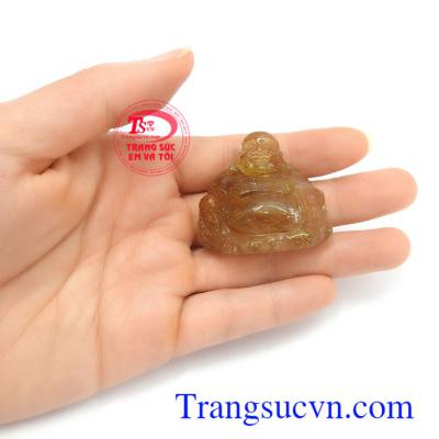 Mặt Di Lặc thạch anh tóc thiên nhiên cao cấp