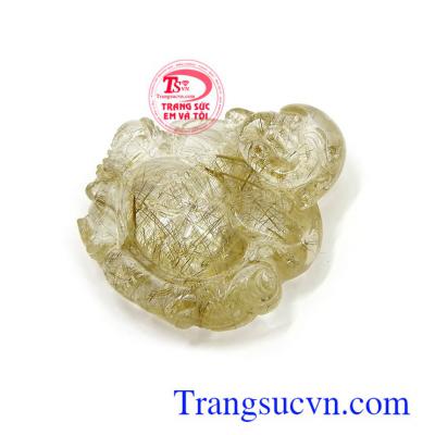 Mặt Di Lặc thạch anh tóc thiên nhiên cao cấp