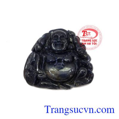 Mặt phật di lặc Sapphire cao cấp màu sắc đẹp, ánh xanh độc đáo, chạm khắc tinh xảo, sắc nét
