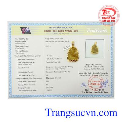 Mặt Phật tuổi Mùi-Thân bọc vàng 14k.