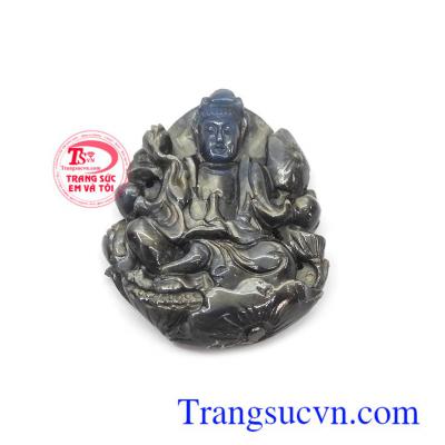 Mặt Quan Âm Sapphire bình an chạm khắc đẹp, chất lượng cao