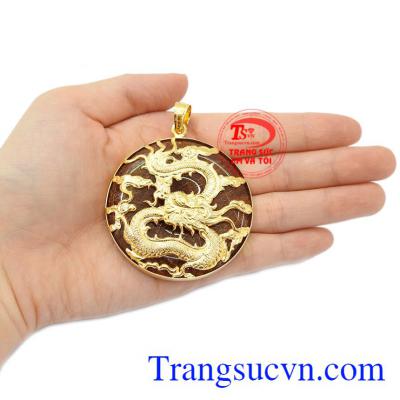 Mặt thạch anh tóc bọc vàng, bảo hành 6 tháng.