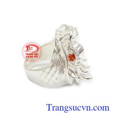 Nhẫn bạc nam rồng độc đáo phù hợp phong cách phái mạnh, tôn lên nét cá tính, thời trang và sang trọng Nhẫn bạc nam rồng độc đáo